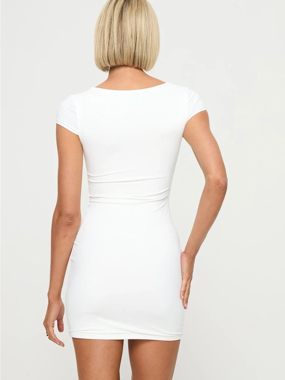 NEW Princess Polly ‘Clyne’ White Bodycon Mini Dress Graduation Bridal Rush Week - Picture 5 of 10